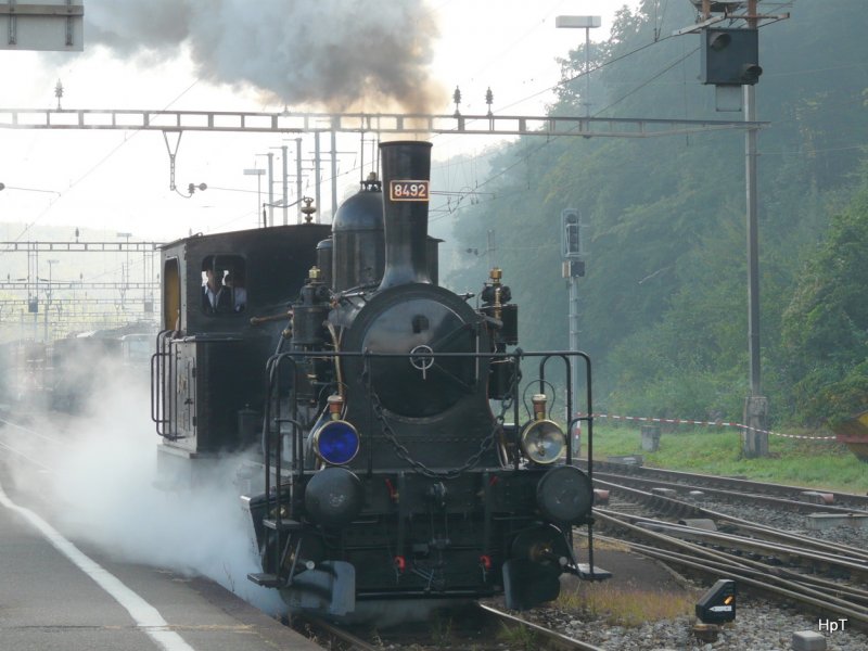 Dampflok E 3/3 8492 zu Besuch in Koblenz zum Jubilum 150 Jahre Waldshut–Turgi bei Rangierfahrt im Bahnhof Koblenz am 23.08.2009