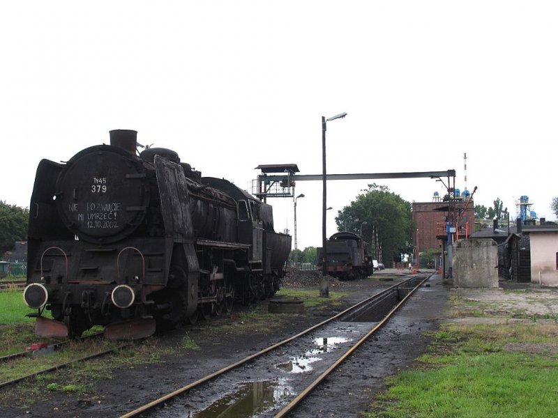 Dampflok Ty-45 379 in Wolsztyn am 10-07-2007.