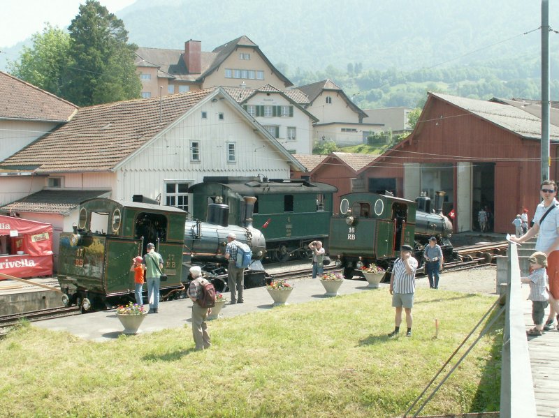 Dampflokfest der Rigibahnen u.a.mit versch.Gastlokomotiven,am 23.05.09 im Depot der RB in Goldau