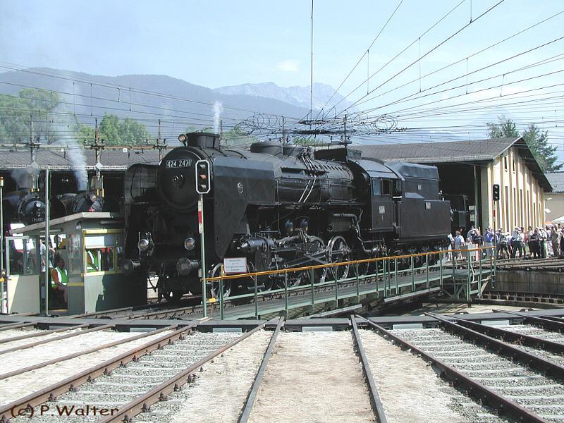 Dampflokfest Selzthal 2003,Ein Gast aus Ungarn,die MAV 424.247
am 08.06.03