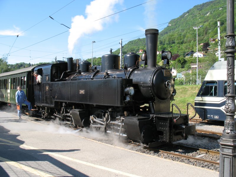 Dampflokomotive der Zell - Todtnau Bahn in Blonay.
12.05.2007