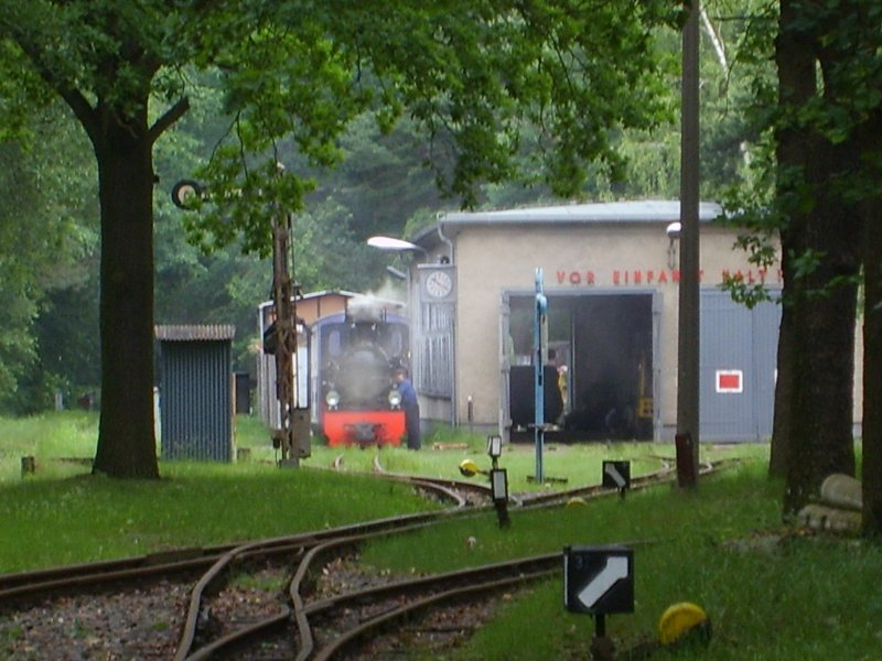 Dampftag bei der Berliner Parkeisenbahn zu Pfingten, leider etwas im Regen, 27.5.2007