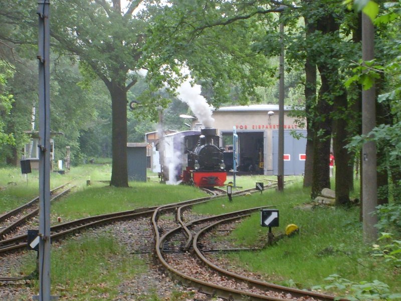 Dampftag bei der Berliner Parkeisenbahn zu Pfingten, leider etwas im Regen, 27.5.2007