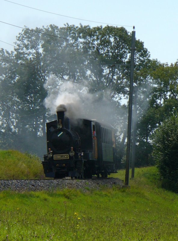 Dampfzug Unterwegs Zwischen Echallens und Bercher am 03.09.2006