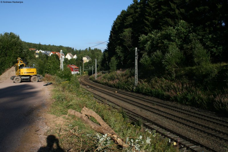 Dank den Vorarbeiten zur Sanierung des Sommerauertunnel ergab sich eine neue Fotostelle. Links wird wohl ein Rettungsplatz entstehen 25.8.08