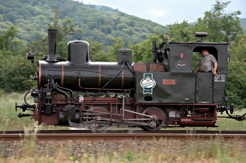 Darmstdter Dampfstraenbahn, am 15.8.2008 zwischen Jugenheim und Alsbach
