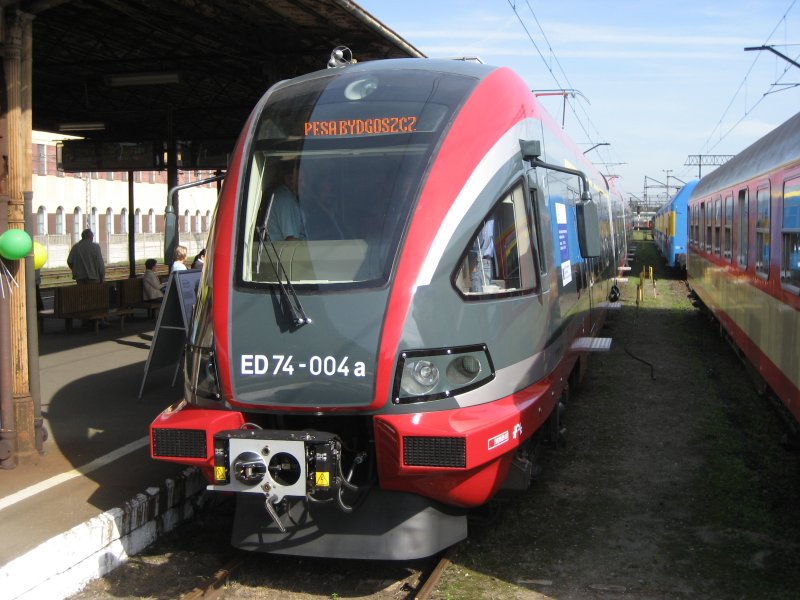 Darstellung von einem neuen Triebzug in Bydgoszcz\Polen.