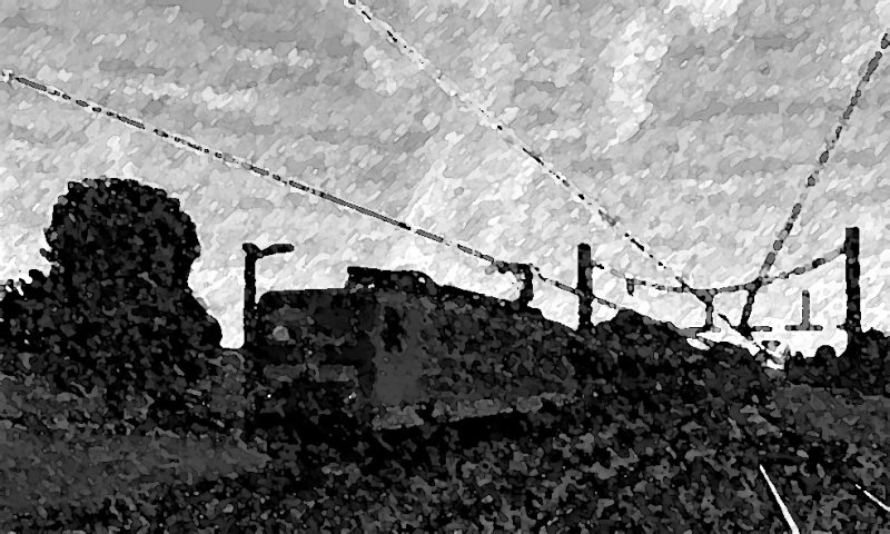 Das 3/4 variierte Bild einer BR 143.