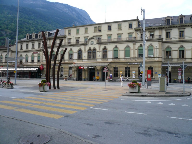 Das bahnhofsgebude Brig am 13.8.2007