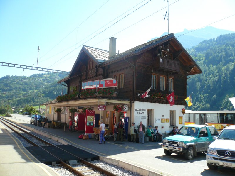 Das Bahnhofsgebude St. Niklaus am 18.8.2007