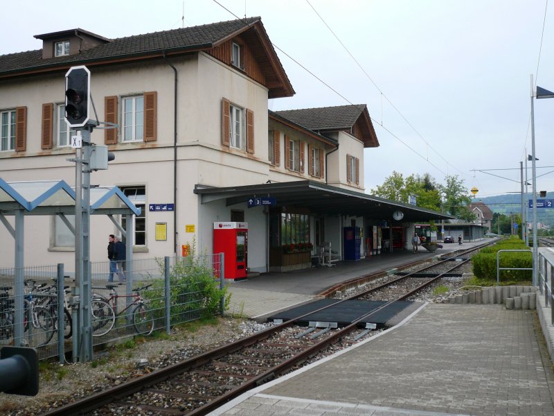 Das Bahnhofsgebude Stein am Rhein am 2.8.2007