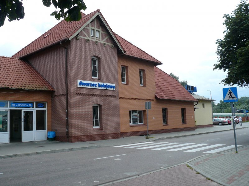Das Bahnhofsgebude von Swinemnde am 24.7.2007.