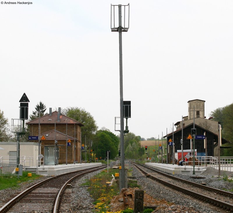 Das einzigste was vom alten Betrieb erhalten blieb, ist der Mast auf dem die �berwachungskamera vom B� befestigt war  Grombach 16.4.09