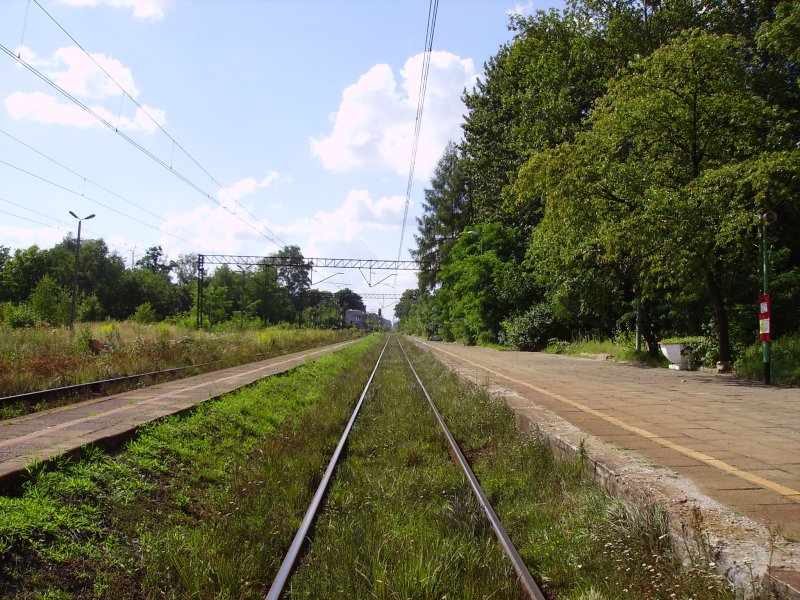 Das Erste Gleis vom Bahnhof Toszek. (August 2008)