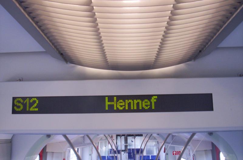 Das Fis eines 423 aus NRW. Er war zum Foto Zeitpunkt auf der S12 im Einsatz