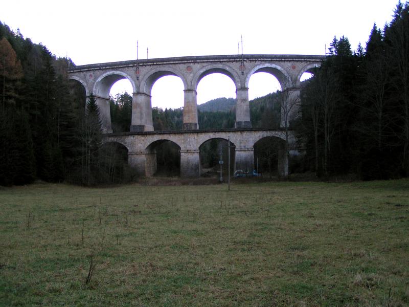 Das grte Viadukt auf der Semmeringstrecke - die  Kalte Rinne 