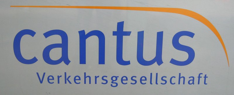 Das Logo der cantus Verkehrsgesellschaft. Kassel Hbf, 1.05.09.