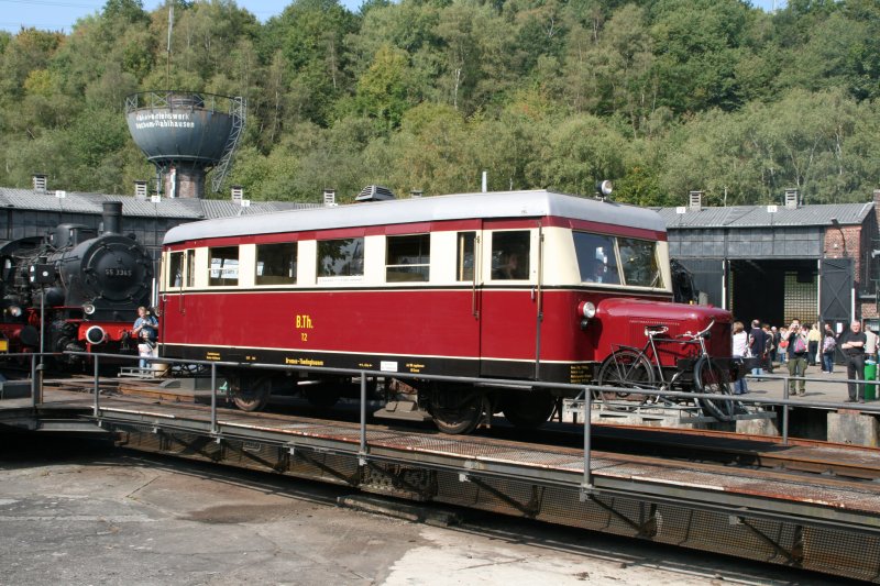 Das Museumseigene Schweineschnuzchen auf der Drehscheibe in Bochum Dahlhausen. Herbstmuseumstage 19.9.2009