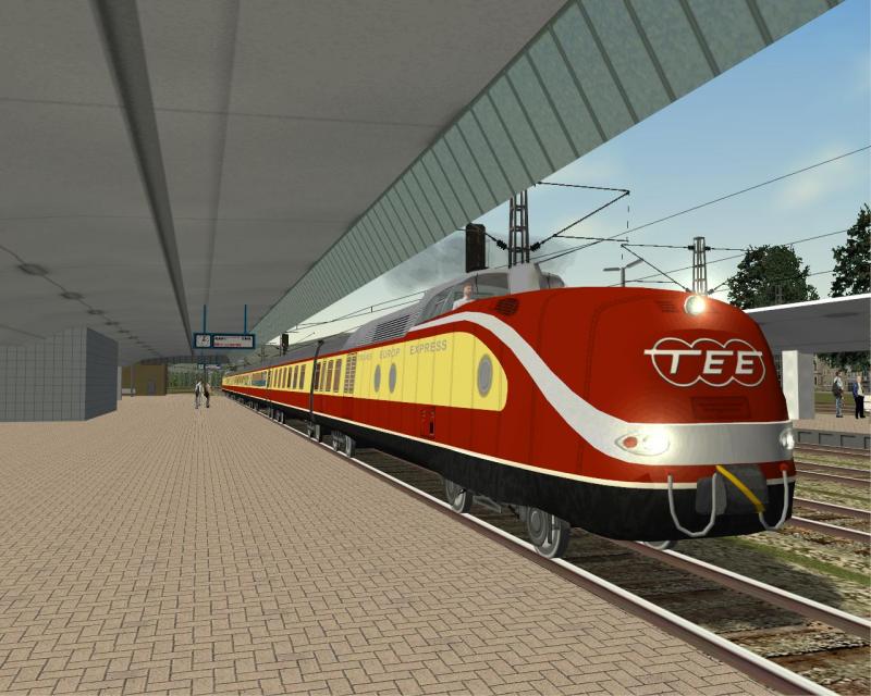 Das Paradepferd der DB in den 70er-Jahren. Der VT 11.5 TEE bei der Einfahrt in den Hauptbahnhof Koblenz.