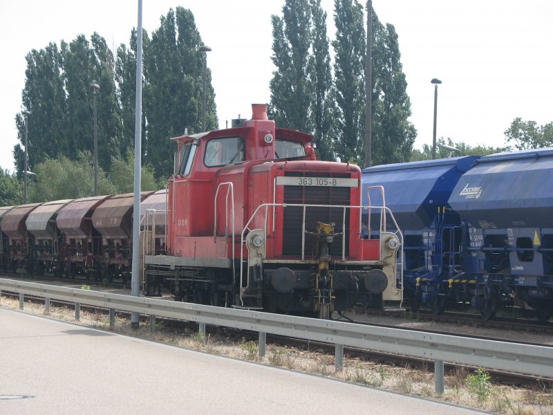 Das Playmobil 363 105-8 von DB Railion im Dresdner Alberthafen.02.08.07.