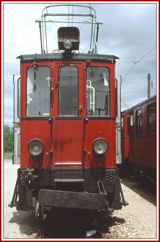 Das schnste historische Triebwagengesicht der Schweiz ist wohl der ABDe 4/4 der NStCM. (Archiv H.Graf Juni 1977)