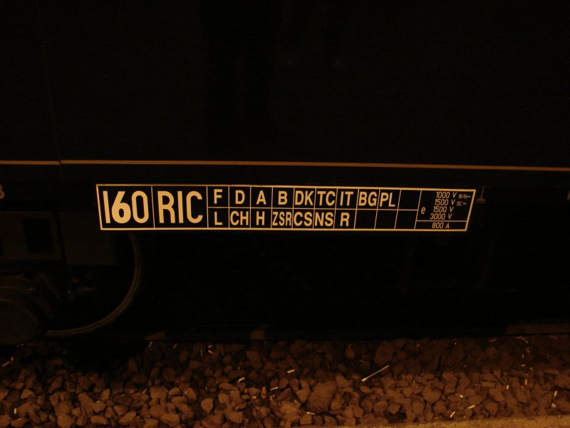 Das tolle RIC Muster des Originalen Orient-Express Wagen in Budapest am 25.10.2007