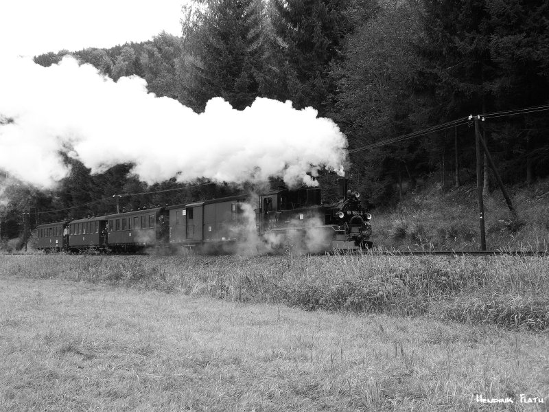 Das unterirdische Licht lie bei dieser Aufnahme mit 99 1564-6 nur eine S/W-Version zu. Aufgenommen am 03.10.2008 nahe des Hp Andreas-Gegentum-Stolln .