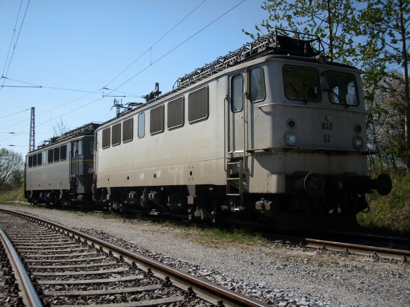 Das WAB-Prchen 52 und 51 am 01.Mai 2009 im bergabebahnhof Klementelvitz.