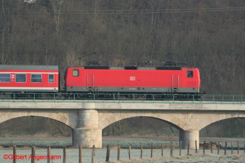 DB 143 291-3 am 15.03.2008 in Groheringen.