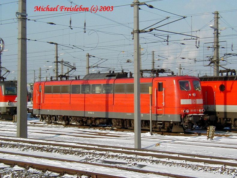 DB 151 002-3 am 08.Jnner 2003 im ZVBF Wien