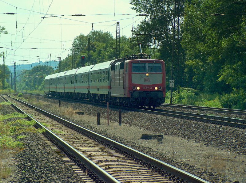 DB 181 213-0  Saar  mit dem IC 1853 von Frankfurt (Main) Hbf nach Halle (Saale) Hbf, in Naumburg (Saale); 07.08.2009