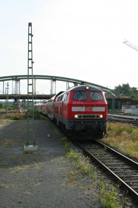 DB 218 413-3 am 28.6.2008 in Lbeck.
