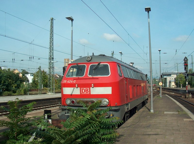 DB 218 424-0 in Mainz Hbf; 17.09.2008