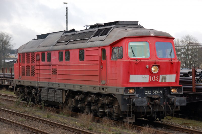 DB 232 519-9 (ex DR) am 08.03.2007 im Remscheider Hauptbahnhof (Bergisches Land).
