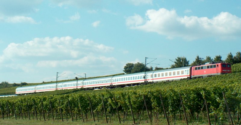 DB AutoZug 115 114-1 mit dem D 1929 von Dortmund Hbf nach Eltville bei Erbach (Rheingau); 26.09.2008 

