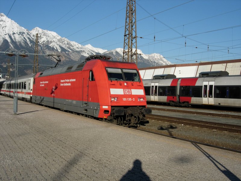 DB BR 101 mit EC von Mnchen nach Milano in Innsbruck Hbf.