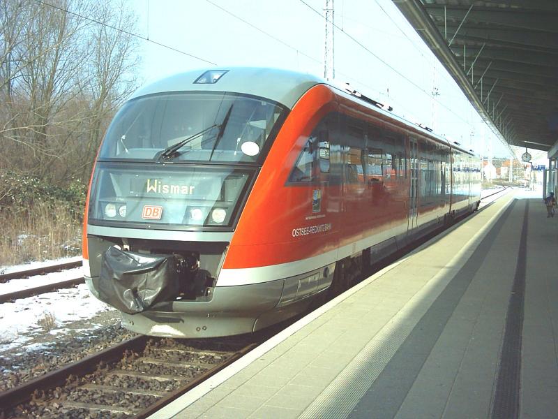 DB Desiro, Ostsee-Regnitzbahn, Rostock Hbf, 17. februar 2005.