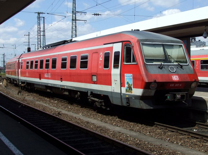 DB Regio 610 017 am 18.06.2009 in N�rnberg Hbf.