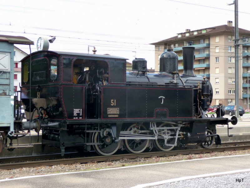 DBB - Dampflok Ed 3/4  51 im Bahnhof Solothurn am 07.06.2009