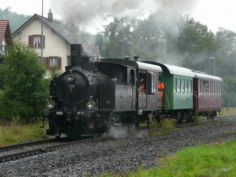 DBB - Dampfzug mit der Ed 3/4 51 unterwegs in Bren an der Aare am 08.08.2009