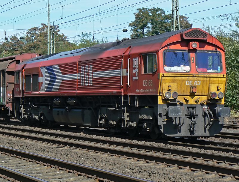 DE63 der HGK bei der Einfahrt in den Gbf Kln Eifeltor am 31.08.09