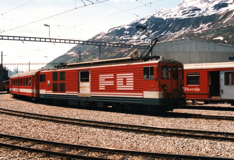 Deh 4/4 93 der Furka-Oberalp-Bahn am 26.5.1999 in Andermatt.
