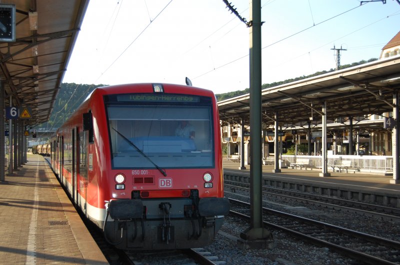 Den ersten Triebzug der BR 650, den die DB beschafft hat, konnte ich am 25.7.2009 in Plochingen ablichten. Es handelt sich um den Tbinger 650 001-1.