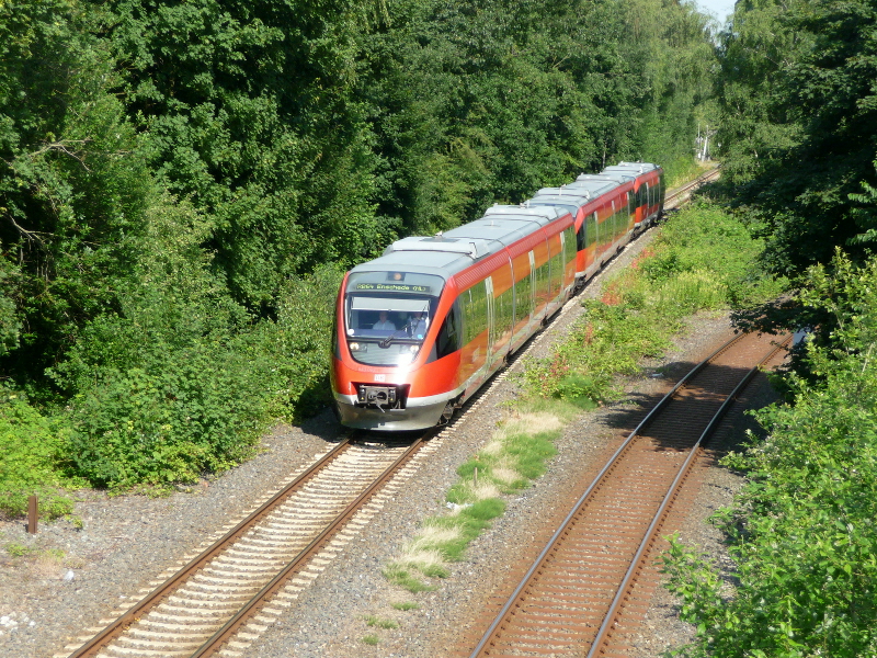 Der 29028 bei der Einfahrt in den Bahnhof Gronau (Westf.) von der LaGa Brcker