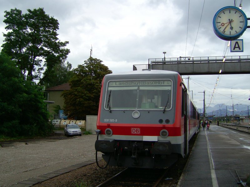 Der 628 585 am 13.08.2008 in Rosenheim als RB nach Mhldorf.