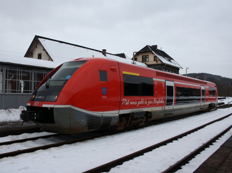 Der 641 020 am 21.02.2009 bei der Einfahrt in Rottenbach. 