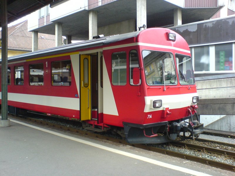 Der ABt 714 der CJ in La Chaux de Fonds. 