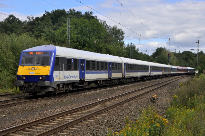 Der Aus 10 Wagen Bestehende Hkx 1802 Mit Nob Steuerwagen Voraus