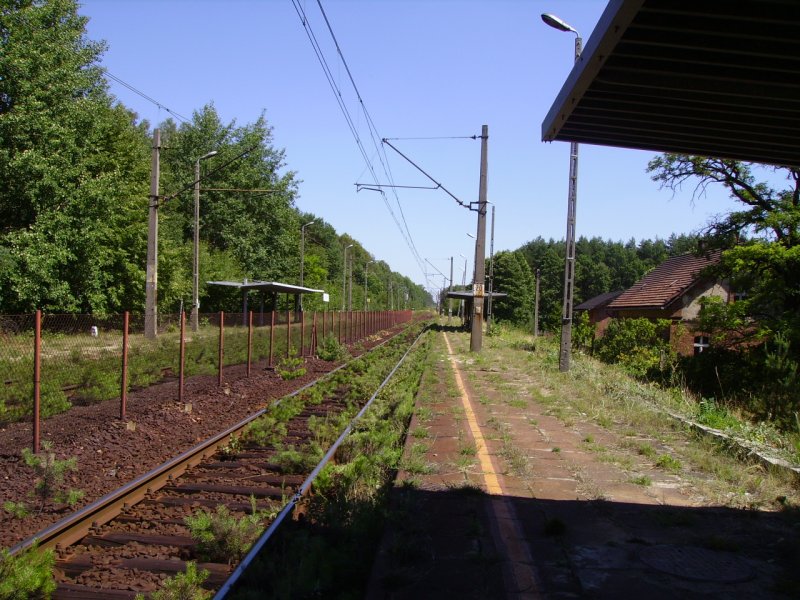 Der Bahnhof Boworiany, liegt 1 km vom Dorf Borowiany entfernt im Wald!