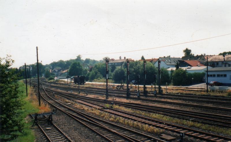 der Bahnhof Hungen in Richtung Nidda (Weichenwrter HO Bereich)